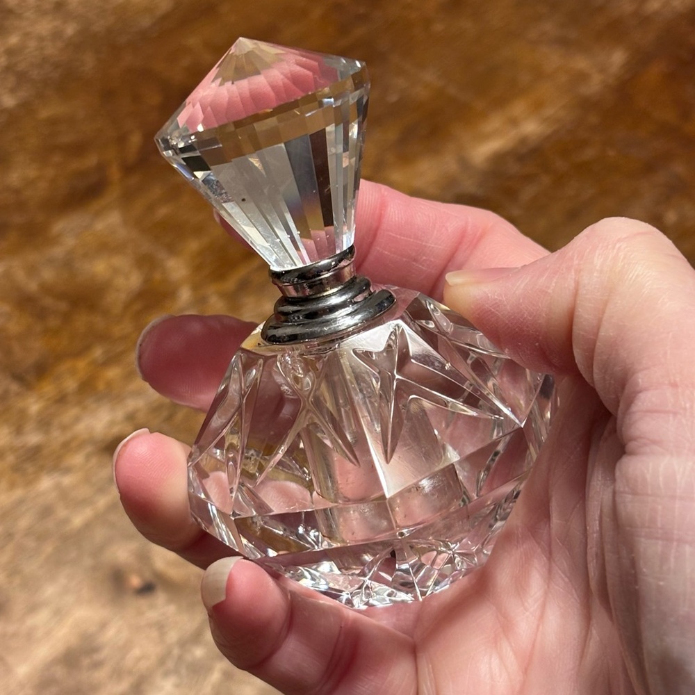 Perfume Bottle Art Glass Crystal Clear Empty